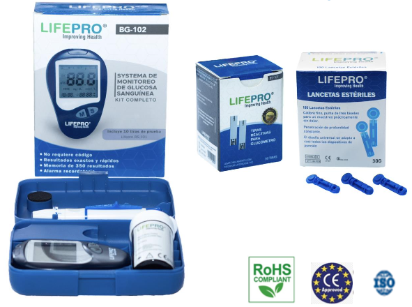 Medidor de Glucosa Lifepro BG-102